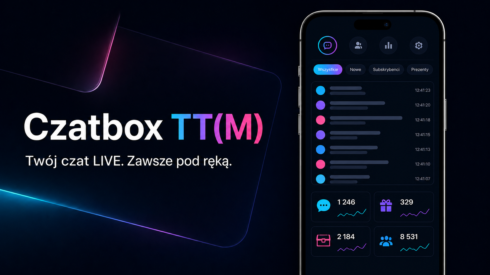 Podgląd interfejsu Czatbox TT